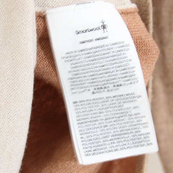 Smartwool Merino Wool Shadow Pine Colorblock Crew Sweater Almond Heather Size XS - Picture 15 of 16